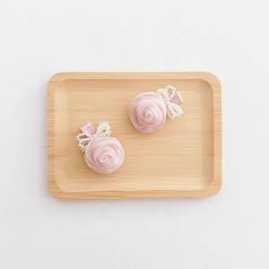 Girl Hair Clip Rose Beads Pair (GHP6319)